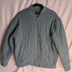 Women's Teal Athleta Retroplush Bomber Jacket in size L